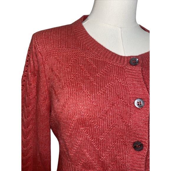 Sundance Women’s Sz PS Pink Button Front Cardigan Sweater Wool Alpaca Blend - Picture 3 of 11